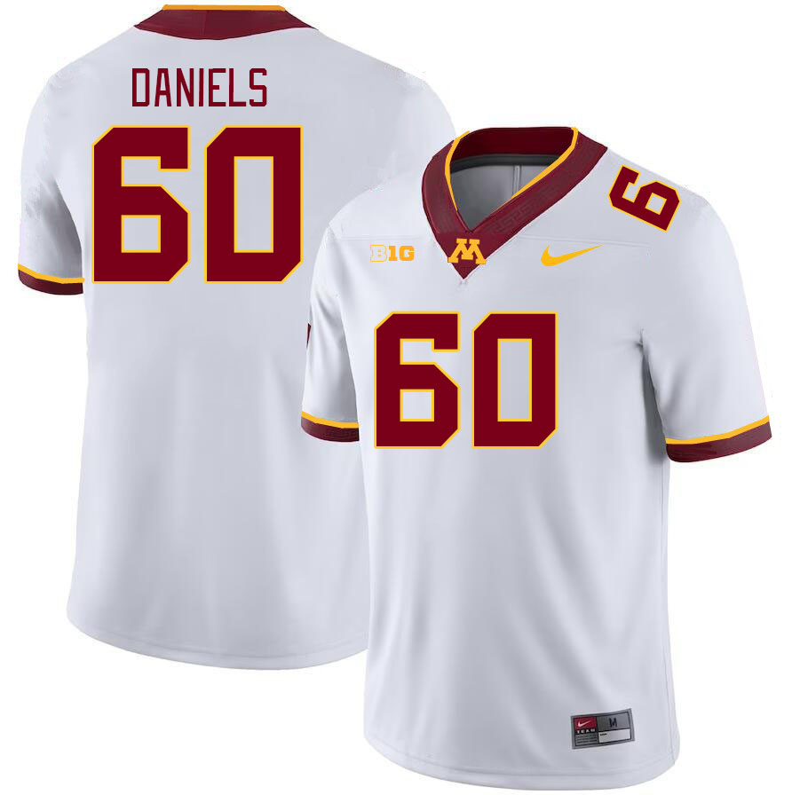 Men #60 Phillip Daniels Minnesota Golden Gophers College Football Jerseys Stitched Sale-White